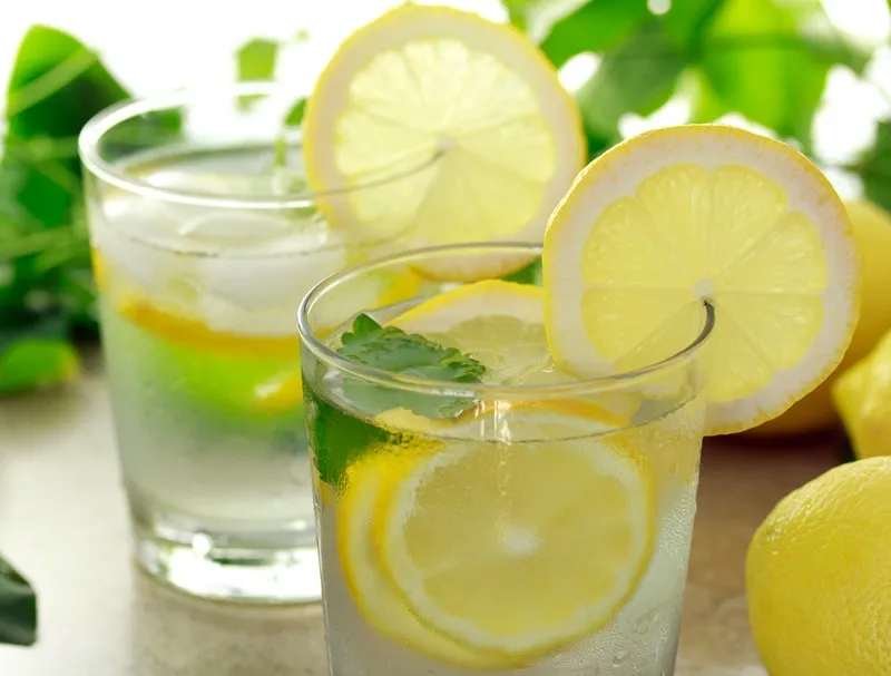 Drinking Lemon Water