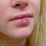 Horizontal Lip Piercing